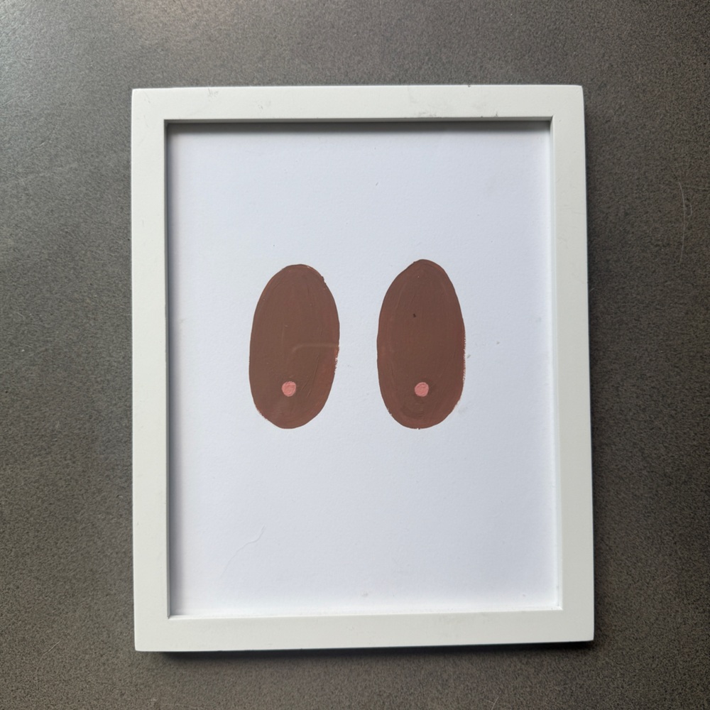 Abstract B O O B S Art in White Frame